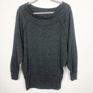 FREE PEOPLE | WE THE FREE Dark Gray Boatneck Lightweight Sweatshirt Women’s XS
